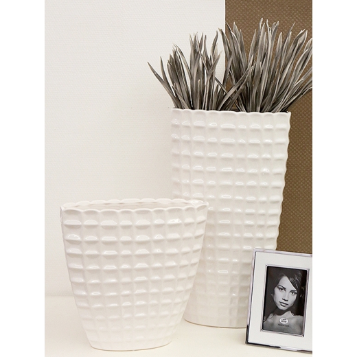Váza keramická Opus, 50 cm, biela - 1