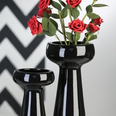 Váza porcelánová Campano, 25 cm, černá - 1
