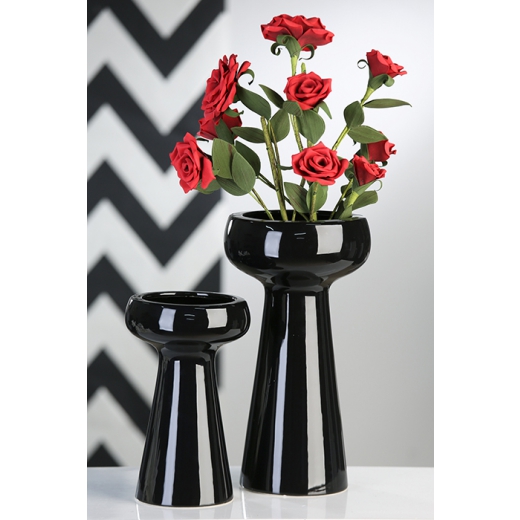 Váza porcelánová Campano, 35 cm, čierna - 1