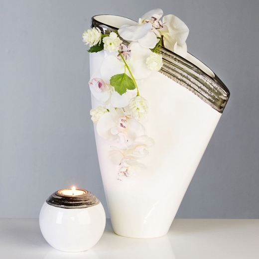Váza s platinovým pruhem Penelope, 40 cm - 1