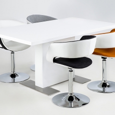 Výstavná vzorka Jedálenská stolička na centrálnej nohe Garry biela / antracit - 6