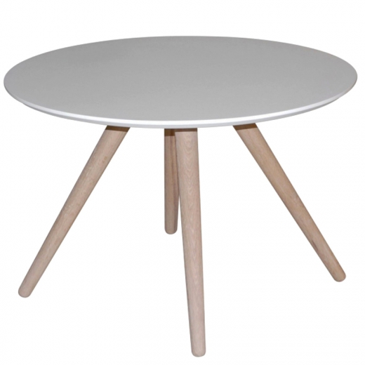 Výstavní vzorek Konferenční stolek kulatý Gravy, 75 cm bílá - 1