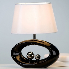 Výstavní vzorek Stolní lampa keramická Balance, 35 cm černá - 1