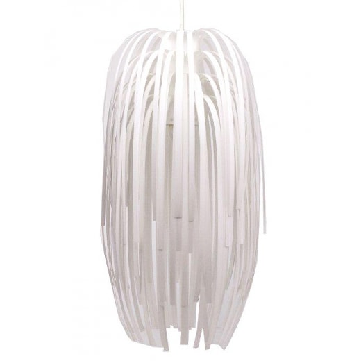 Závěsný lustr z plastových proužků Stripy bílá - 1