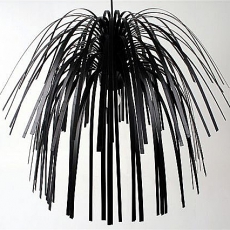 Závěsný lustr z plastových proužků Stripy černá - 1
