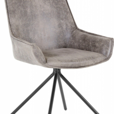 Židle Bonnie, mikrovlákno, šedá - 1
