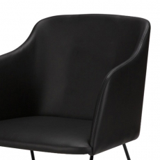 Židle s područkami Blanka (SET 2 ks), černá kůže - 2