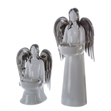 Čajový svícen sedící Anděl, 15 cm