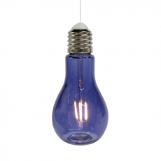 Dekorativní závěsná lampa Filaments, 18 cm, modrá