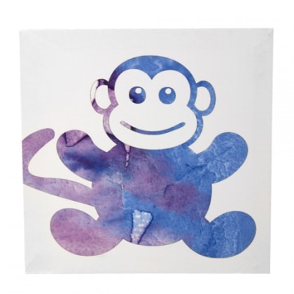 Dětský obraz s opičkou Abe, 30x30 cm - 1