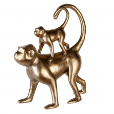 Interiérová dekorace Gold Monkey, 28 cm