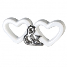 Interiérová dekorace Heart Double, 15 cm