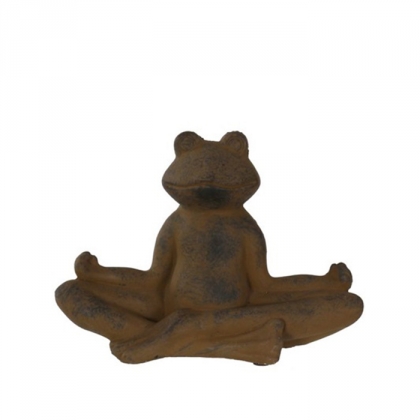 Interiérová dekorace Yoga Frog, 23,5 cm, hnědý beton - 1