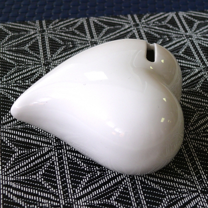 Kasička keramická Srdce, 12 cm, bílá - 1