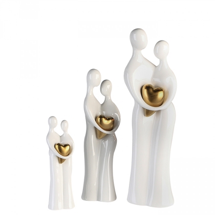 Keramická figurka Paar, 39 cm, bílá/zlatá - 1
