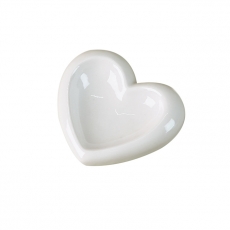 Keramická miska na šperky Srdce, 11,5 cm, bílá