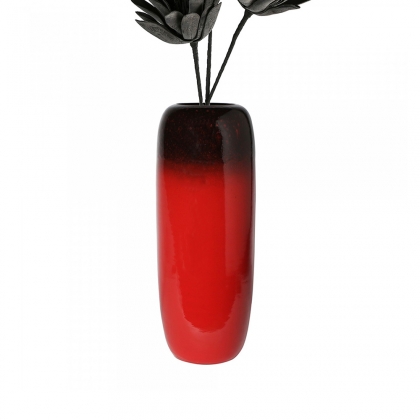 Keramická podlahová váza Dante, 50 cm, červená/černá - 1