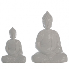 Keramická soška Buddha Spirit, 35 cm, bílá