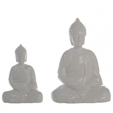 Keramická soška Buddha Spirit, 53 cm, bílá