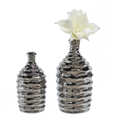 Keramická váza Foggia, 26 cm, stříbrná