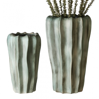 Keramická váza Kampa, 31 cm, zelená - 1