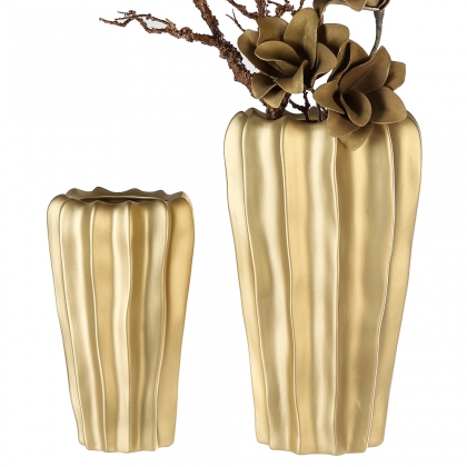 Keramická váza Kampa, 31 cm, zlatá - 1