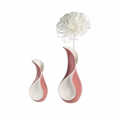 Keramická váza Swing, 23 cm, krémová/růžová