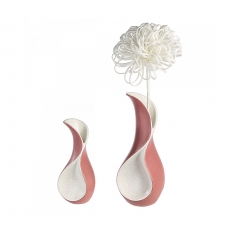 Keramická váza Swing, 30 cm, krémová/růžová