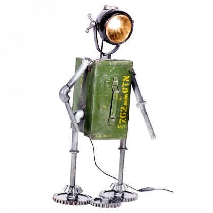 Kovová stolní lampa Robot, 72 cm, zelená - 1