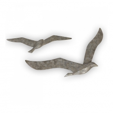 Nástěnná dekorace Flying bird, 60,5 cm, stříbrná