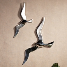 Nástěnná dekorace hliníková Flying bird, 34 cm