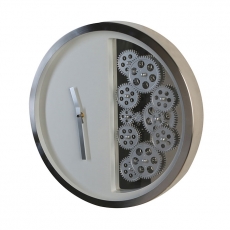 Nástěnné hodiny nerezové Cogs, 39 cm