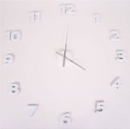 Nástěnné hodiny z lesklých bílých číslic Vita - 1