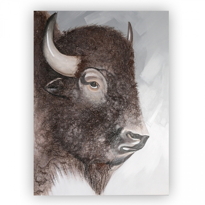 Obraz Buffalo se sisalovou srstí 120 cm, olej na plátně - 1