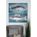 Obraz Fishes 80 cm, olej na plátně, sada 2 ks