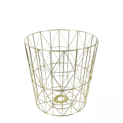 Odpadkový koš kovový Basket, 38 cm, zlatá - 1