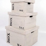Sada 3 úložných krabic s víkem Wood No. 1,2,3, čtverce - 4