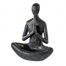 Sedící figura s miskou Yoga, 25 cm