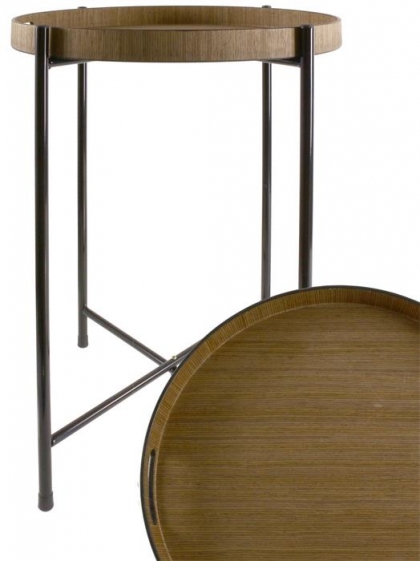 Servírovací stolek Brick, 50 cm, tmavé dřevo - 1