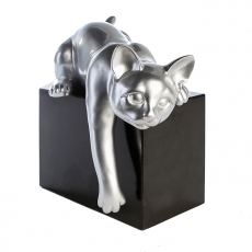 Soška na mramorovém podstavci Dreaming cat, 42 cm