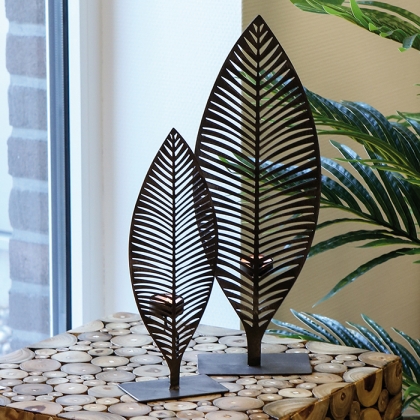 Svícen kovový Palm leaf, 45 cm - 1