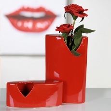 Váza keramická Open Heart široká, 20 cm