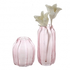 Váza skleněná Organic, 17 cm, růžová