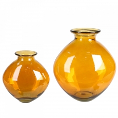 Váza z recyklovaného skla Vigo, 26 cm, curry