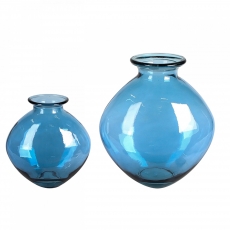 Váza z recyklovaného skla Vigo, 26 cm, modrá