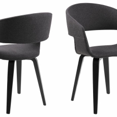 2. akosť Jedálenská stolička Kimberly (Súprava 2 ks) sivá / čierna - 1