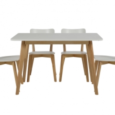 2. akosť Jedálenský stôl Corby, 120 cm breza / biela - 2