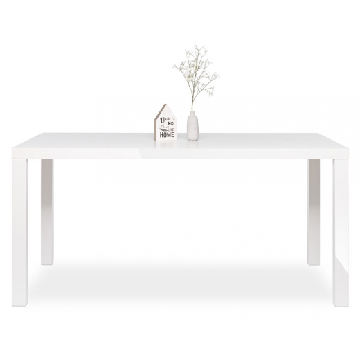 2. akosť Jedálenský stôl Priscilla, 160 cm, biela lesk - 1