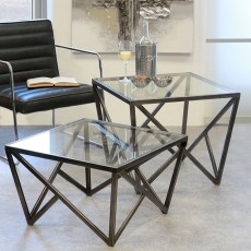 2. akosť Konferenčný stolík sklenený Loft nízky, 60 cm - 1