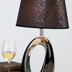 2. akosť Stolná lampa keramická Bridge, 36 cm čierna / strieborna - 1